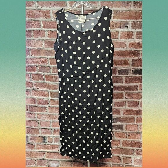 Women's DRESSING CLIO Polka Dot Dress Large VINTAGE - Picture 1 of 7